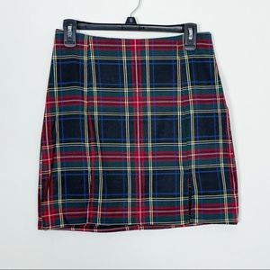 Shein Blue and Red Plaid Miniskirt